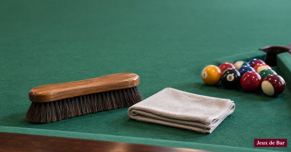 Entretien billard : brosse, craie, housse et tapis